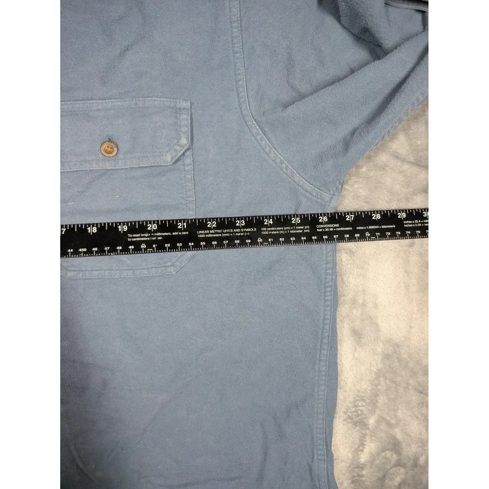 Levis Shirt Mens XL Blue Solid Flannel Long Sleeve Button Up Cotton Casual
